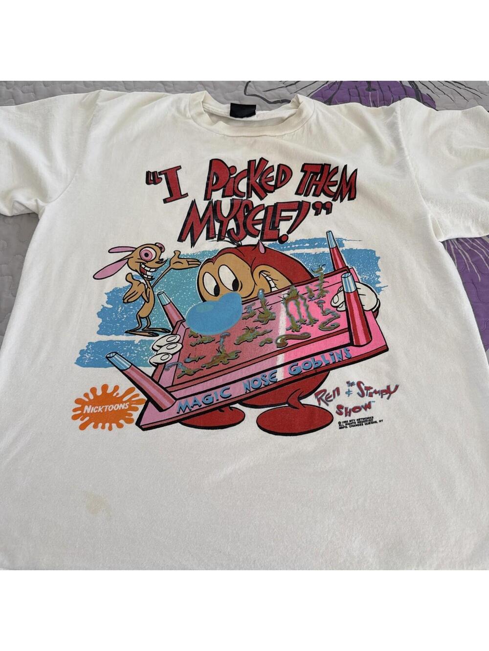 Ren and Stimpy T Shirt Vintage 1992 Single Stitch Men's XL MTV Nicktoons Changes - Picture 7 of 14